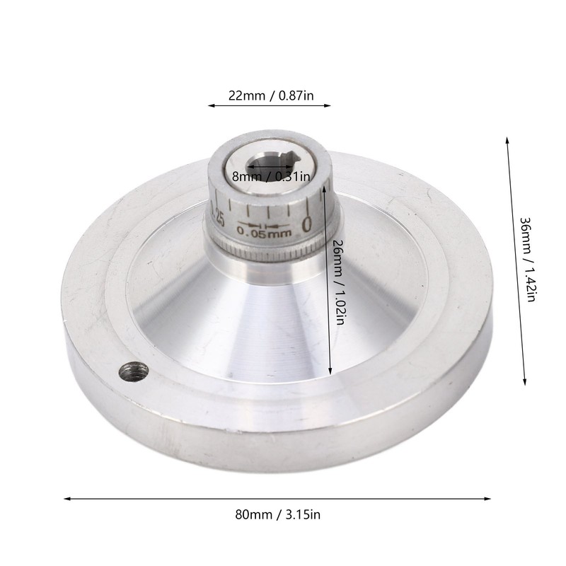 Hand Wheel Crank Handwheel Aluminum Alloy 0‑1mm Scale 80mm Diameter