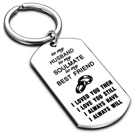 Nimteve Husband Gifts from Wife Valentines Gifts for Husband Anniversary Husband Birthday Gifts Husband Keyring Husband Jewellery Hubby Keychain (to my husband)