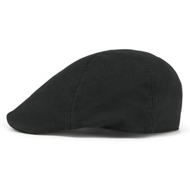 BOTVELA Newsboy Cap for Men Cotton Beret Ivy Irish Gatsby Driving Cabbie Hat (Black, 7 3/4)