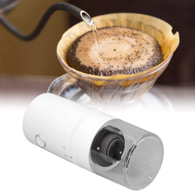 Coffee Grinder Portable Small Electric Rechargeable Household Automatic Coffee GrinderWhite