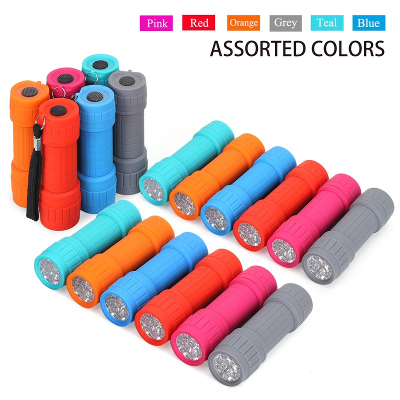 FASTPRO 18-Pack, 9-LED Mini Flashlight Set, AAA Batteries are Included