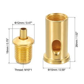 PATIKIL Cord Grip Connector 5 Set Adjustable Steel Wire Rope Cable Clamp with Base for Suspending Chandelier Panel Lamp Lighting Accessories, Gold Tone