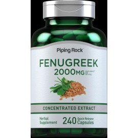 Piping Rock Fenugreek Capsules | 2000mg | 240 Count | Non GMO | by Piping Rock
