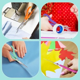 Tijeras, Rkqoa - Juego de 6 tijeras de 20,32 cm para todo uso con agarre cmodo y hoja afilada para oficina, colegio, adultos, arte, costura,...       