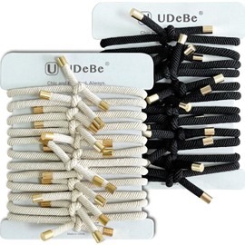 UDeBe Hair SlideProof Knot Hair Tie Bracelets Elastics 24 Counts