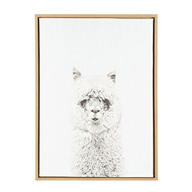 Kate and Laurel Sylvie Hairy Alpaca Framed Canvas by Simon Te Tai, 23x33, Natural