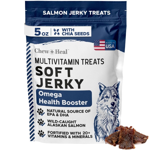 Dog Multivitamin Salmon Jerky - 5oz of Multivitamin Support Jerky