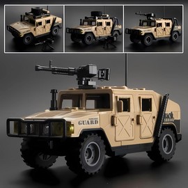 NWJ Children's Military Building Block Dual-Mode Humvee Vehicle Set - Transformable Military Toy Collection - Color: Brown