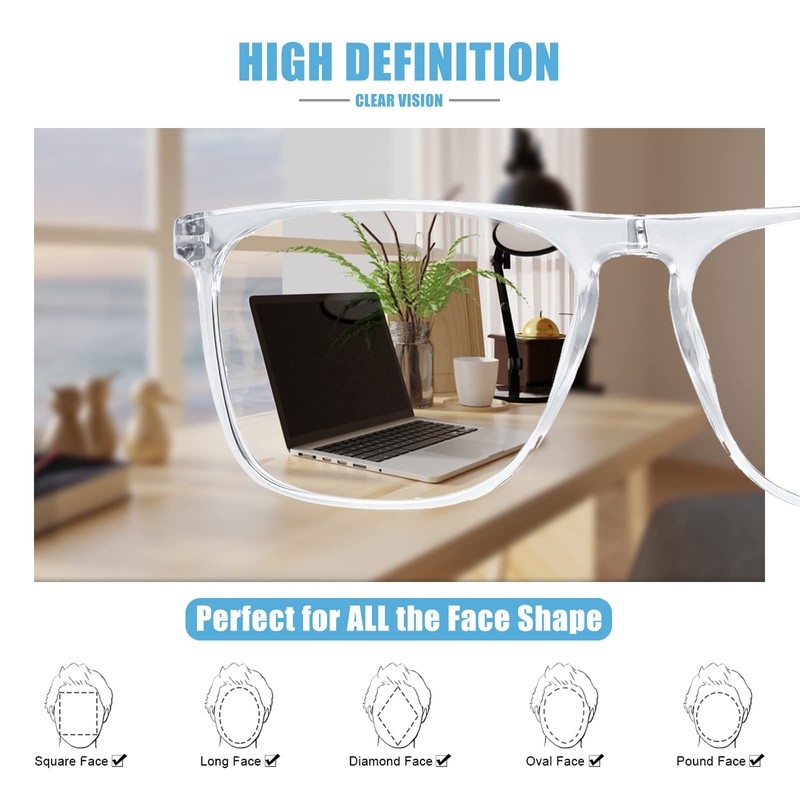 WEMOOTANTS Oversized 3.00 Reading Glasses Men Large Square Readers Fashion