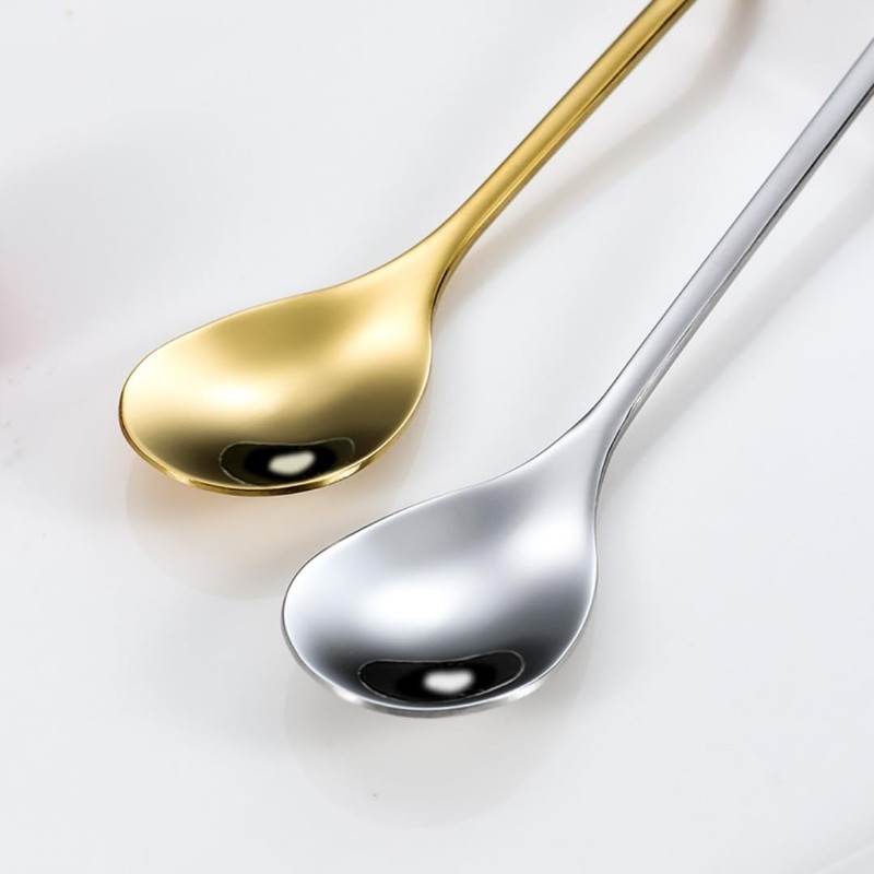 10 pcs Silver Four-Leaf Clover Stainless Steel Spoon Set, Unique