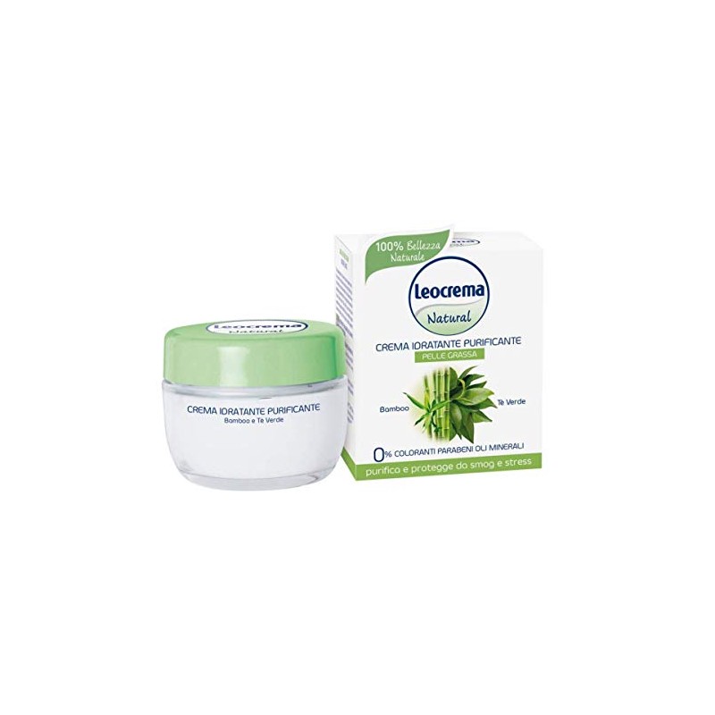 Leocrema Natural Moisturizing Face Cream Purifying 50ml Bamboo and Green