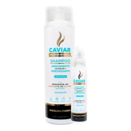 Tratamiento anticaída, Crecimiento y Fortalecimiento dúo Shampoo y loción con extracto de Caviar Biomimético