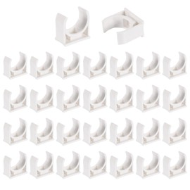 uxcell 32Pcs PVC Water Pipe Clamps Clips, U-Shaped Tubing Hose Buckles, Irrigation Tube Holder for 20mm OD for TV Trays Tubing Hose Hanger Support Tubing, White