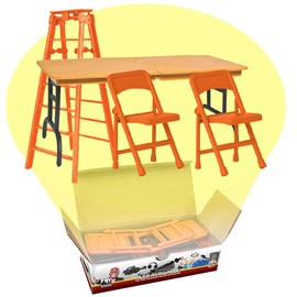 Ultimate Ladder, Table & Chairs Orange Playset for Wrestling Action Figures