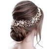 Abc Style Diadema Novia Dorada Flores para Pelo Fiesta Mujeres