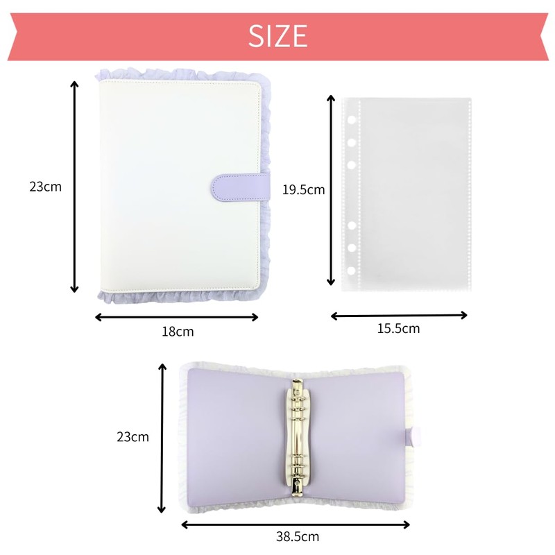 Sticker Notebook A5 Sticker Book Binder Frill [Includes 10 Refills]