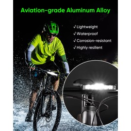 Anfly LED Bike Light 1800 Lumen Super Bright USB-C Rechargeable - Waterproof Bicycle Headlight for MTB, Road Cycling & Night Commuting