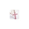 KOICCVQQ Charm White Gold Inlaid Pink Diamond Cross Necklace Aristocrat