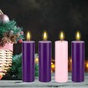 Mega Candles 4 pcs Unscented Christmas Advent Candles Set, Hand
