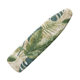 Vanideaoty Green Leaves Ironing Board Cover, Heavy Duty, Non Stick Scorch and Stain Resistant Standard Size 15 x 54 Inch with Elasticized Edges