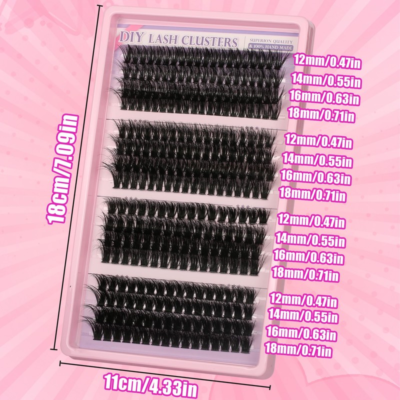 Himirell 280 Pcs Lash Clusters Extensions Kit - 60D 80D