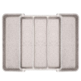 ICHROSAYA Utensil Organizer for Kitchen Drawers, Expandable Silverware Organizer, Adjustable Cutlery Cooking Utensil Tray for Forks, Knives, Plastic Spatula Tools and Gadgets Storage Divider (Gray)