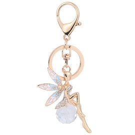 Shining crown - Angle Rhinestone Keychain for Women Sparkling Alloy Bag Purse Decoration Pendant Charm Car Key Chain Cute Bag Accessories (Blue), blue