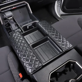 TOYCIDFG Center Console Armrest Cover Cushion Pad Compatible with Toyota Tundra Sequoia 2022-2025, Waterproof Cushion Pad Car Accessories (Black)