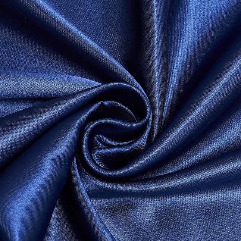 JHCHMX Satin Navy Blue Fitted Sheets Double Bed,Deep Pocket Soft
