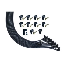Moroso 51007 Ultra Series Universal V8 Black Spark Plug Wires, 90 Degree Plug Ends, Non HEI Distributor