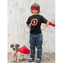 Tstars Captain 5th Birthday Shirt - Number 5 T-Shirt Gift for Five Year Old Kids, Toddler & Youth Boys Girls 5T Black