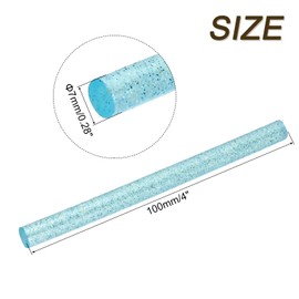 uxcell 6pcs Mini Hot Glue Sticks for Mini Glue Gun, 4-inch x 0.28-inch Glue Gun Sticks for Art DIY Craft, Glitter Clear Blue