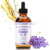 Lavender Essential Oil for Skin Care, Pure and Natural Essential Oils for Diffusers Aromatherapy, Huile Essentielle Pour Diffuseur, Premium Grade for Skin, Hair, Nails and DIY with Glass Dropper-4Fl Oz