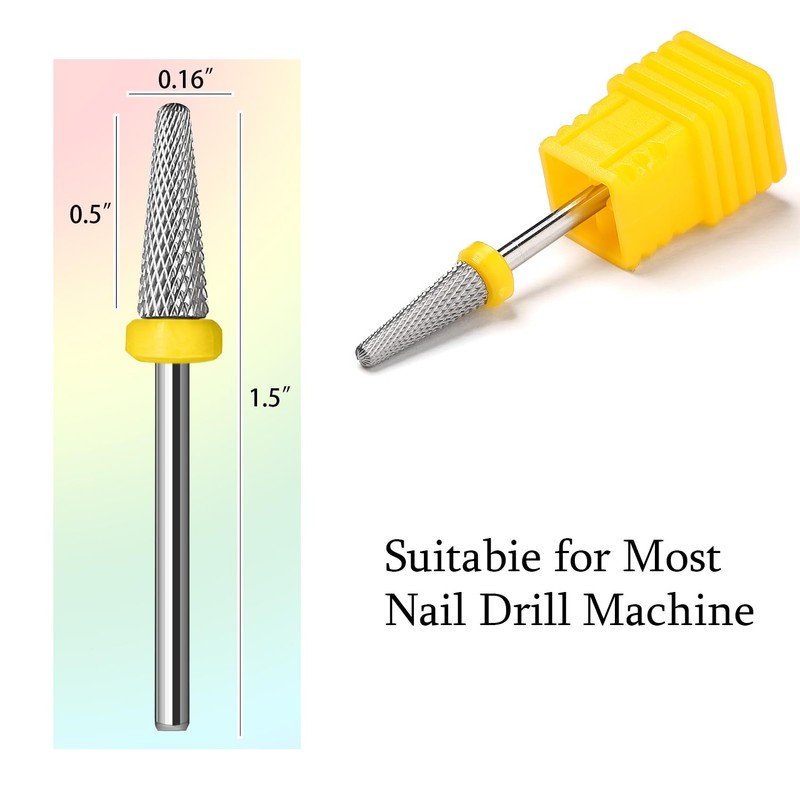 ERUIKA Tungsten Carbide Nail Drill Bits,3/32'' Efile Electric Cuticle Bits,