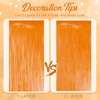 2 Pack Pastel Orange Tinsel Curtains, 3.2x8.2ft Party Streamers Backdrop,