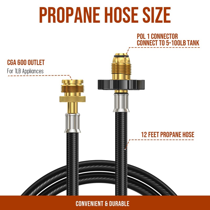 F273704 Propane Heater Hose for Buddy Heater Series,12 FT Propane