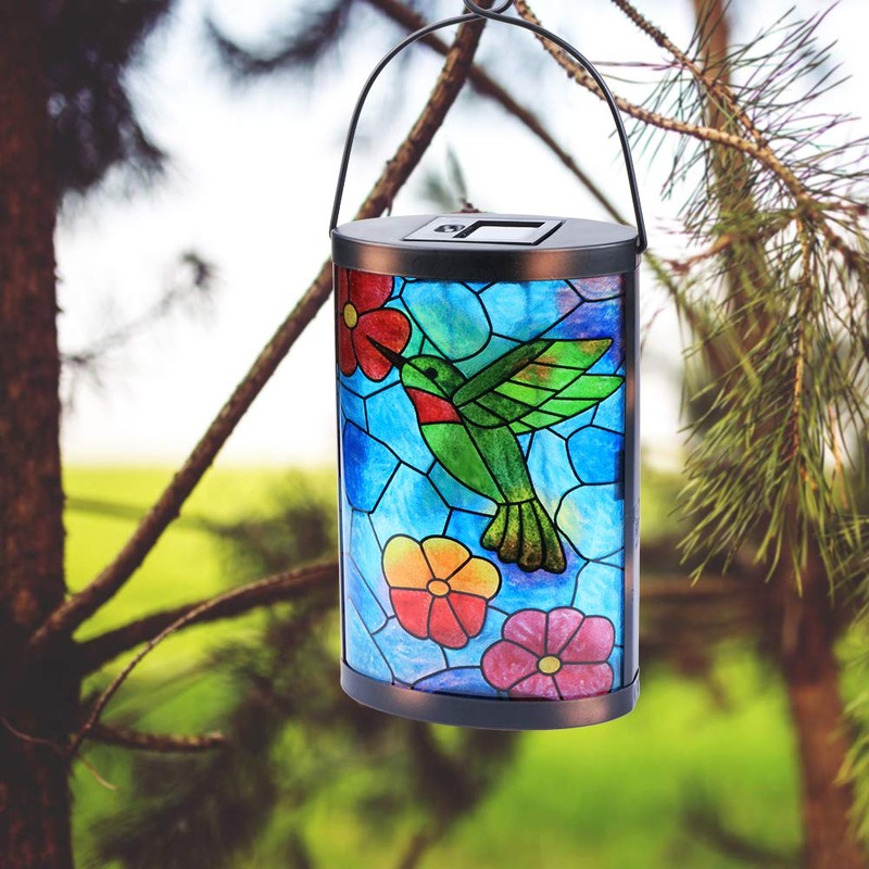 Hanging Solar Lantern Outdoor Decorative Waterproof LED Solar Hummingbird Lights