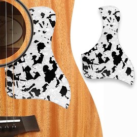 Hsyok Hsyok Acoustic Guitar Pick guard,Anti-Scratch Thick PickGuards material Sheet Pearl with Self Adhesive Guitar Plate Easy to Install for Folk Guitar Replacement Parts (Black+White)