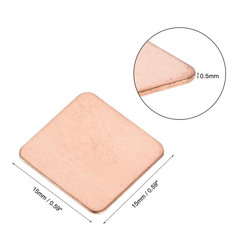 sourcing map Flat IC Chipset Thermal Copper Heatsink for CPU