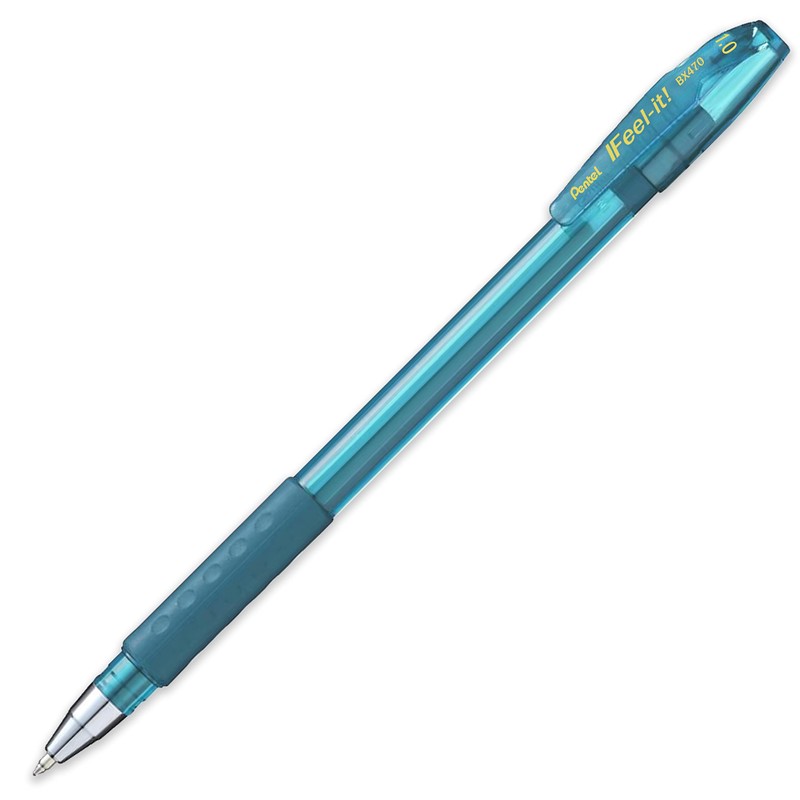 Pentel - Feel-It! BX490-1.0mm Ergonomic Stick Ballpoint Pen - Pack