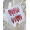 Cherry Pink Glow Handmade Nail Tips - Stiletto / 체리
