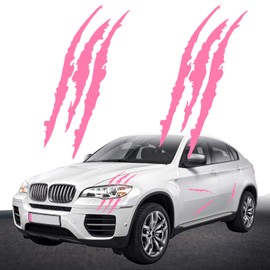Claw Marks Car Headlight Decals Car Stickers Stripes Scratch Decal Vinyl for Sports Cars, Light Pink 15.8 in, 2pcs