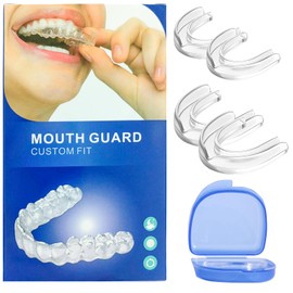 Knirscherschiene Für Nacht, 4 Formbare Mundschutz zum Zähneknirschen, 2 Größen, Mouth Guard, Wiederverwendbar Benutzt für Reduziert Zähneknirschen Schiene, Gegen Bruxismus und Zähneknirschen