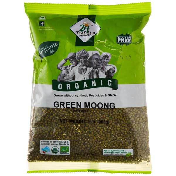 24 Mantara 24 Mantra Organic Green Moong - 2 Lb,, ()