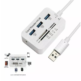 MagicTek Aluminum 3 Port USB 3.0 Hub MS SD M2 TF Multi-In-1 Memory Card Reader Adapter US