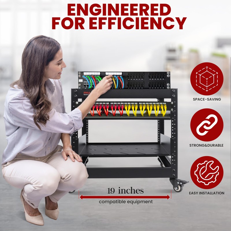 Pyle 10U Network Cabinet - Enclosed Wall Mount Server Rack