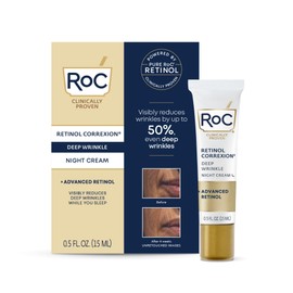 RoC Retinol Correxion Deep Wrinkle Anti-Aging Night Cream, Daily Face Moisturizer with Shea Butter, Glycolic Acid and Squalane, Skin Care Treatment, Mini 0.5 Ounces (Packaging May Vary)