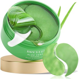 BREYLEE Aloe Vera Eye Mask– 60 Pcs - Puffy Eyes and Dark Circles Treatments – Look Younger and Reduce Wrinkles and Fine Lines Undereye, Improve and Firm eye Skin - Pure Natural Material Extraction