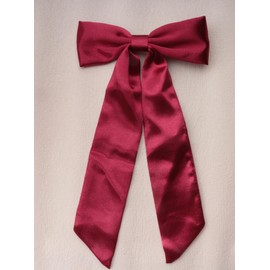 Ruwado 2 Pcs Bow Hair Clips 28.5 cm Large Ribbon Satin Vintage Bowknot Hair Accessories for Women Girls Hair Barrettes Long Curly Thick Thin Party Hair Supplies (Red)