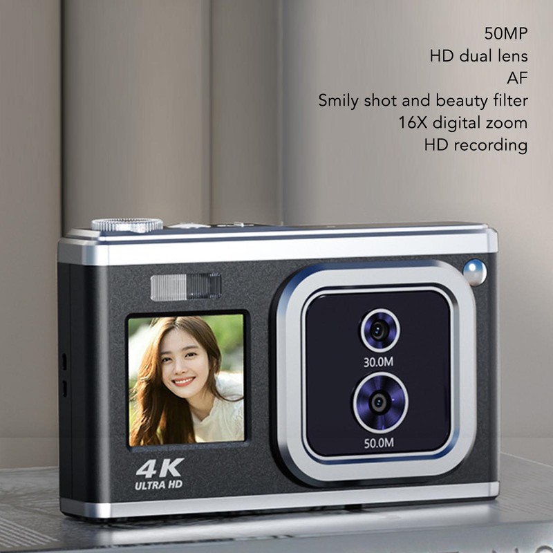 Digital Camera 4K HD Dual IPS Screen 50MP 30MP Dual
